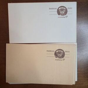 Lot of 17 Vintage USPS 6¢ Paul Revere Prepaid Postal Cards Unused 1970s